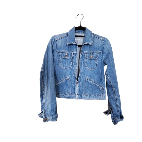 Gap 1969 XS Womens Denim Jacket With Button & Zipper Closure - Picture 1 of 3